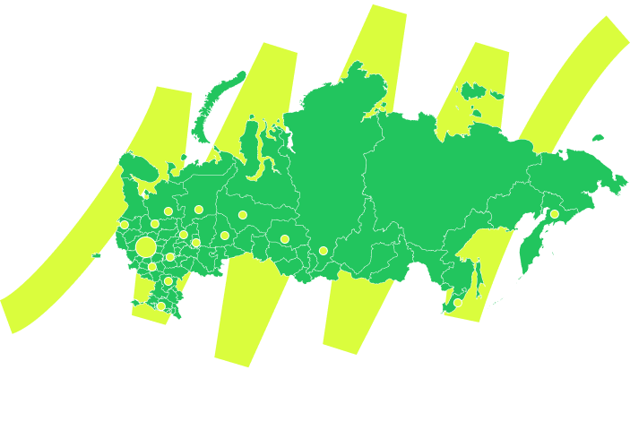 Карта России с точками заведений